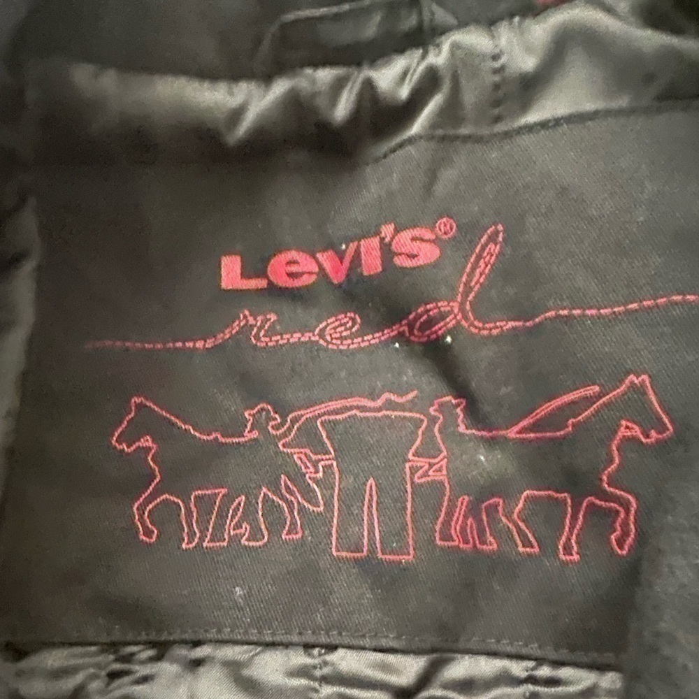 Levi's Men's button Up Black Wool Outdoors Hiking Winter Fashion Jacket Coat L - Picture 2 of 8